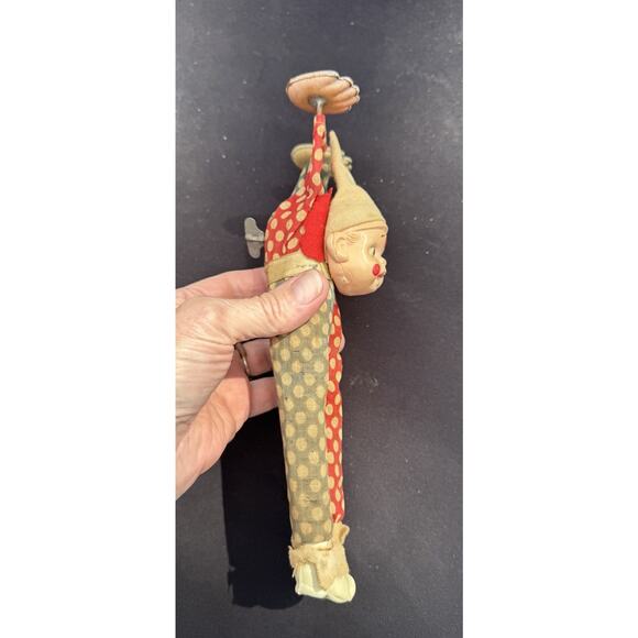 CIRCUS CLOWN DOING HAND STAND TIN WIND UP TOY JAPAN 1930s WORKS! -TO18 - Picture 3 of 11